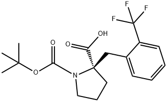 BOC-(R)-ALPHA-(2-TRIFLUOROMETHYL-BENZYL)-PROLINE Struktur