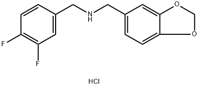 BENZO[1,3]DIOXOL-5-YLMETHYL-(3,4-DIFLUORO-BENZYL)-AMINE HYDROCHLORIDE Struktur