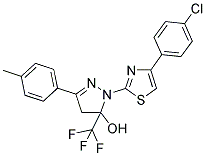 1-[4-(4-CHLOROPHENYL)-1,3-THIAZOL-2-YL]-3-(4-METHYLPHENYL)-5-(TRIFLUOROMETHYL)-4,5-DIHYDRO-1H-PYRAZOL-5-OL Struktur