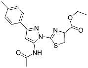 ETHYL 2-[5-(ACETYLAMINO)-3-(4-METHYLPHENYL)-1H-PYRAZOL-1-YL]-1,3-THIAZOLE-4-CARBOXYLATE Struktur