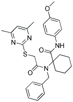 1-(N-BENZYL-2-(4,6-DIMETHYLPYRIMIDIN-2-YLTHIO)ACETAMIDO)-N-(4-METHOXYPHENYL)CYCLOHEXANECARBOXAMIDE Struktur