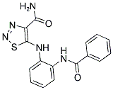 5-{[2-(BENZOYLAMINO)PHENYL]AMINO}-1,2,3-THIADIAZOLE-4-CARBOXAMIDE Struktur