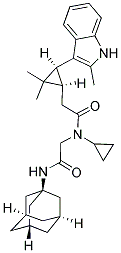 N-(1-ADAMANTYL)-2-(CYCLOPROPYL{2-[(1R,3S)-2,2-DIMETHYL-3-(2-METHYL-1H-INDOL-3-YL)CYCLOPROPYL]ACETYL}AMINO)ACETAMIDE Struktur