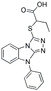 2-(9-PHENYL-9H-BENZO[4,5]IMIDAZO[2,1-C][1,2,4]TRIAZOL-3-YLSULFANYL)-BUTYRIC ACID Struktur