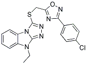 3-[3-(4-CHLORO-PHENYL)-[1,2,4]OXADIAZOL-5-YLMETHYLSULFANYL]-9-ETHYL-9H-BENZO[4,5]IMIDAZO[2,1-C][1,2,4]TRIAZOLE Struktur