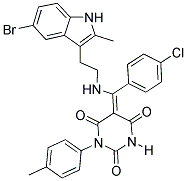 (Z)-5-((2-(5-BROMO-2-METHYL-1H-INDOL-3-YL)ETHYLAMINO)(4-CHLOROPHENYL)METHYLENE)-1-P-TOLYLPYRIMIDINE-2,4,6(1H,3H,5H)-TRIONE Struktur