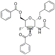 BENZYL 2-ACETAMIDO-3,6-DI-O-BENZOYL-2,4-DIDEOXY-4-FLUORO-ALPHA-D-GLUCOPYRANOSIDE Struktur