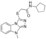 N-CYCLOPENTYL-2-(9-METHYL-9H-BENZO[4,5]IMIDAZO[2,1-C][1,2,4]TRIAZOL-3-YLSULFANYL)-ACETAMIDE Struktur