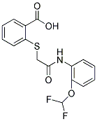 2-[(2-[[2-(DIFLUOROMETHOXY)PHENYL]AMINO]-2-OXOETHYL)THIO]BENZOIC ACID Struktur