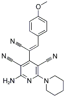 2-AMINO-4-[(Z)-1-CYANO-2-(4-METHOXYPHENYL)VINYL]-6-PIPERIDIN-1-YLPYRIDINE-3,5-DICARBONITRILE Struktur