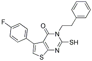 5-(4-FLUOROPHENYL)-2-MERCAPTO-3-(2-PHENYLETHYL)THIENO[2,3-D]PYRIMIDIN-4(3H)-ONE Struktur