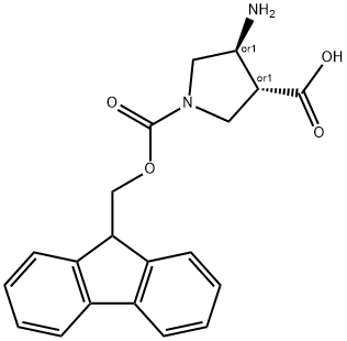 TRANS-4-AMINO-1-FMOC-PYRROLIDINE-3-CARBOXYLIC ACID Struktur