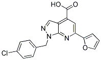 1-(4-CHLOROBENZYL)-6-(2-FURYL)-1H-PYRAZOLO[3,4-B]PYRIDINE-4-CARBOXYLIC ACID Struktur