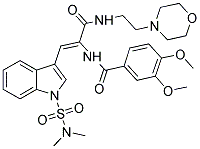 (Z)-N-(1-(1-(N,N-DIMETHYLSULFAMOYL)-1H-INDOL-3-YL)-3-(2-MORPHOLINOETHYLAMINO)-3-OXOPROP-1-EN-2-YL)-3,4-DIMETHOXYBENZAMIDE Struktur