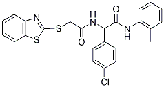 2-{[2-(1,3-BENZOTHIAZOL-2-YLSULFANYL)ACETYL]AMINO}-2-(4-CHLOROPHENYL)-N-(2-METHYLPHENYL)ACETAMIDE Struktur