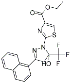 ETHYL 2-[5-HYDROXY-3-(1-NAPHTHYL)-5-(TRIFLUOROMETHYL)-4,5-DIHYDRO-1H-PYRAZOL-1-YL]-1,3-THIAZOLE-4-CARBOXYLATE Struktur