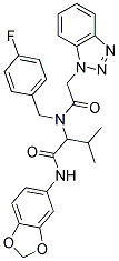 2-(2-(1H-BENZO[D][1,2,3]TRIAZOL-1-YL)-N-(4-FLUOROBENZYL)ACETAMIDO)-N-(BENZO[D][1,3]DIOXOL-5-YL)-3-METHYLBUTANAMIDE Struktur