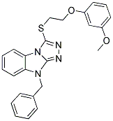 9-BENZYL-3-[2-(3-METHOXY-PHENOXY)-ETHYLSULFANYL]-9H-BENZO[4,5]IMIDAZO[2,1-C][1,2,4]TRIAZOLE Struktur