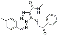 N-METHYL-1-{[(1Z)-(4-METHYLPHENYL)METHYLENE]AMINO}-5-(2-OXO-2-PHENYLETHOXY)-1H-1,2,3-TRIAZOLE-4-CARBOXAMIDE Struktur