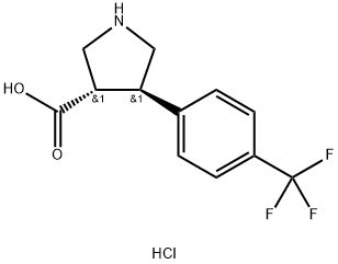 (+/-)-TRANS-4-(4-TRIFLUOROMETHYLPHENYL)PYRROLIDINE-3-CARBOXYLIC ACID HYDROCHLORIDE Struktur