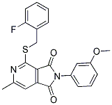 4-[(2-FLUOROBENZYL)THIO]-2-(3-METHOXYPHENYL)-6-METHYL-1H-PYRROLO[3,4-C]PYRIDINE-1,3(2H)-DIONE Struktur