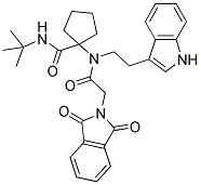 1-(N-(2-(1H-INDOL-3-YL)ETHYL)-2-(1,3-DIOXOISOINDOLIN-2-YL)ACETAMIDO)-N-TERT-BUTYLCYCLOPENTANECARBOXAMIDE Struktur