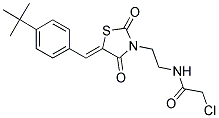 N-[2-[5-(4-TERT-BUTYL-BENZYLIDENE)-2,4-DIOXO-THIAZOLIDIN-3-YL]-ETHYL]-2-CHLORO-ACETAMIDE Struktur