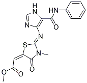 METHYL (2E)-((2Z)-2-{[5-(ANILINOCARBONYL)-1H-IMIDAZOL-4-YL]IMINO}-3-METHYL-4-OXO-1,3-THIAZOLIDIN-5-YLIDENE)ACETATE Struktur