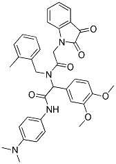 2-(3,4-DIMETHOXYPHENYL)-N-(4-(DIMETHYLAMINO)PHENYL)-2-(2-(2,3-DIOXOINDOLIN-1-YL)-N-(2-METHYLBENZYL)ACETAMIDO)ACETAMIDE Struktur