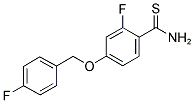 2-FLUORO-4-(4-FLUORO-BENZYLOXY)-THIOBENZAMIDE Struktur