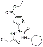 ETHYL 2-{2-(CHLOROACETYL)-1-[(CYCLOHEXYLAMINO)CARBONYL]HYDRAZINO}-1,3-THIAZOLE-4-CARBOXYLATE Struktur