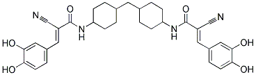 2-CYANO-N-(4-[4-[2-CYANO-3-(3,4-DIHYDROXYPHENYL)-ACRYLOYLAMINO]-CYCLOHEXYLMETHYL]-CYCLOHEXYL)-3-(3,4-DIHYDROXYPHENYL)-ACRYLAMIDE Struktur