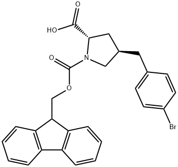 (2S,4R)-FMOC-4-(4-BROMOBENZYL)-PYRROLIDINE-2-CARBOXYLIC ACID Struktur