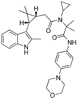 2-(N-CYCLOPROPYL-2-((1R,3S)-2,2-DIMETHYL-3-(2-METHYL-1H-INDOL-3-YL)CYCLOPROPYL)ACETAMIDO)-2-METHYL-N-(4-MORPHOLINOPHENYL)PROPANAMIDE Struktur