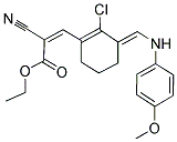 ETHYL (2Z)-3-((3E)-2-CHLORO-3-([(4-METHOXYPHENYL)AMINO]METHYLENE)CYCLOHEX-1-EN-1-YL)-2-CYANOACRYLATE Struktur