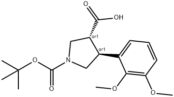 BOC-(TRANS)-4-(2,3-DIMETHOXY-PHENYL)-PYRROLIDINE-3-CARBOXYLIC ACID Struktur