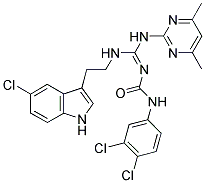 (E)-1-((2-(5-CHLORO-1H-INDOL-3-YL)ETHYLAMINO)(4,6-DIMETHYLPYRIMIDIN-2-YLAMINO)METHYLENE)-3-(3,4-DICHLOROPHENYL)UREA Struktur