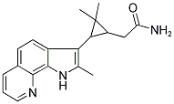 2-[2,2-DIMETHYL-3-(2-METHYL-1H-PYRROLO[3,2-H]QUINOLIN-3-YL)CYCLOPROPYL]ACETAMIDE Struktur