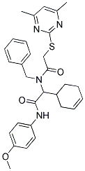 N-BENZYL-N-(1-(CYCLOHEX-3-ENYL)-2-(4-METHOXYPHENYLAMINO)-2-OXOETHYL)-2-(4,6-DIMETHYLPYRIMIDIN-2-YLTHIO)ACETAMIDE Struktur