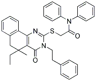 2-(5-ETHYL-5-METHYL-4-OXO-3-PHENETHYL-3,4,5,6-TETRAHYDROBENZO[H]QUINAZOLIN-2-YLTHIO)-N,N-DIPHENYLACETAMIDE Struktur