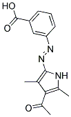 3-[(E)-(4-ACETYL-3,5-DIMETHYL-1H-PYRROL-2-YL)DIAZENYL]BENZOIC ACID Struktur