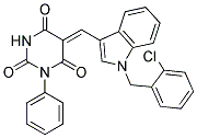 (Z)-5-((1-(2-CHLOROBENZYL)-1H-INDOL-3-YL)METHYLENE)-1-PHENYLPYRIMIDINE-2,4,6(1H,3H,5H)-TRIONE Struktur