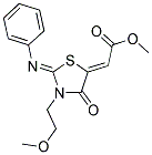 METHYL (2Z)-[(2Z)-3-(2-METHOXYETHYL)-4-OXO-2-(PHENYLIMINO)-1,3-THIAZOLIDIN-5-YLIDENE]ACETATE Struktur