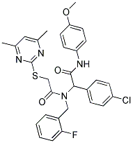 2-(4-CHLOROPHENYL)-2-(2-(4,6-DIMETHYLPYRIMIDIN-2-YLTHIO)-N-(2-FLUOROBENZYL)ACETAMIDO)-N-(4-METHOXYPHENYL)ACETAMIDE Struktur