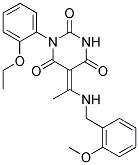 1-(2-ETHOXYPHENYL)-5-{(E)-1-[(2-METHOXYBENZYL)AMINO]ETHYLIDENE}-2,4,6(1H,3H,5H)-PYRIMIDINETRIONE Struktur