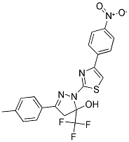 3-(4-METHYLPHENYL)-1-[4-(4-NITROPHENYL)-1,3-THIAZOL-2-YL]-5-(TRIFLUOROMETHYL)-4,5-DIHYDRO-1H-PYRAZOL-5-OL Struktur