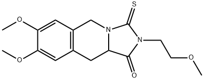 7,8-DIMETHOXY-2-(2-METHOXYETHYL)-3-THIOXO-2,3,10,10A-TETRAHYDROIMIDAZO[1,5-B]ISOQUINOLIN-1(5H)-ONE Struktur