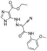 ETHYL 5-((2E)-2-{1-CYANO-2-[(2-METHOXYPHENYL)AMINO]-2-OXOETHYLIDENE}HYDRAZINO)-1H-IMIDAZOLE-4-CARBOXYLATE Struktur