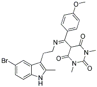 (E)-5-((2-(5-BROMO-2-METHYL-1H-INDOL-3-YL)ETHYLIMINO)(4-METHOXYPHENYL)METHYL)-1,3-DIMETHYLPYRIMIDINE-2,4,6(1H,3H,5H)-TRIONE Struktur