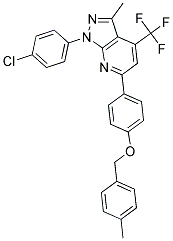 1-(4-CHLOROPHENYL)-3-METHYL-6-(4-(4-METHYLBENZYLOXY)PHENYL)-4-(TRIFLUOROMETHYL)-1H-PYRAZOLO[3,4-B]PYRIDINE Struktur